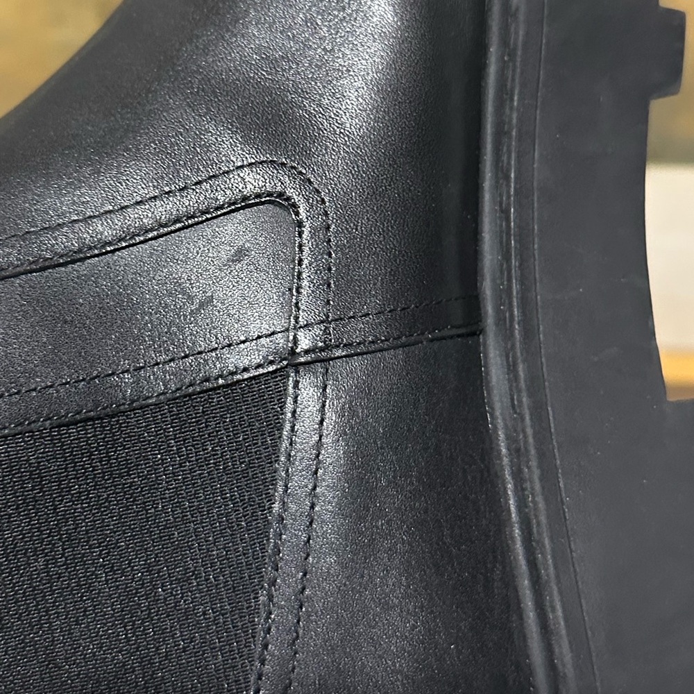 🌸MARC FISHER🌸 Dacilla Buckle Leather  Slip On Black Combat Boot Size: 8.5 - Picture 12 of 16